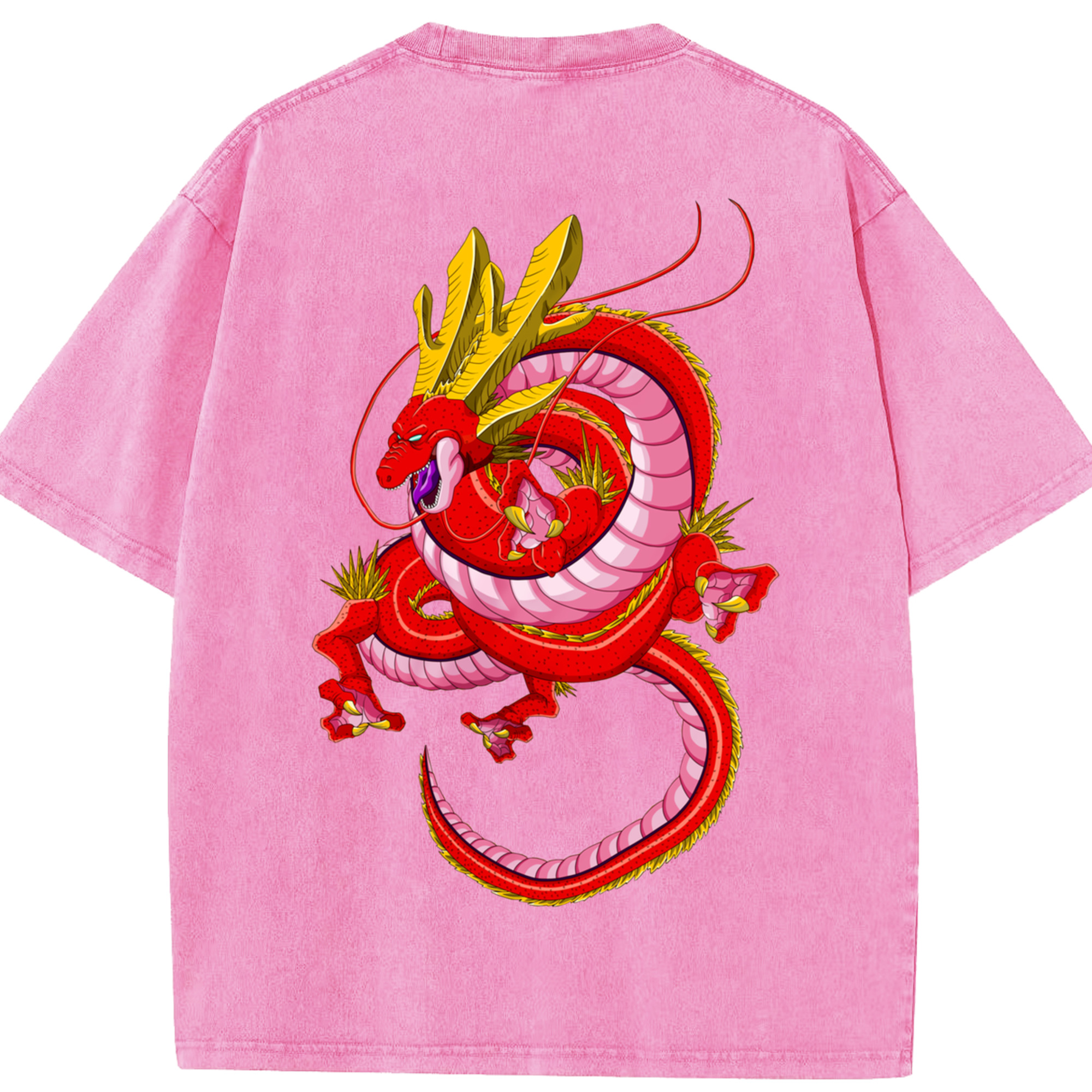 ドラゴンボール 神龍 シェンロン DRAGON BALL Shenron 綿100% ヴィンテージ風 半袖Tシャツ（背面プリント）
